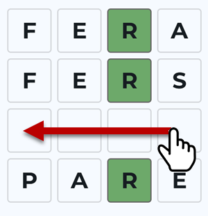 Illustration of undoing word entry by swiping left