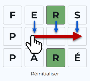 Illustration of filling the rest of the word by swiping right